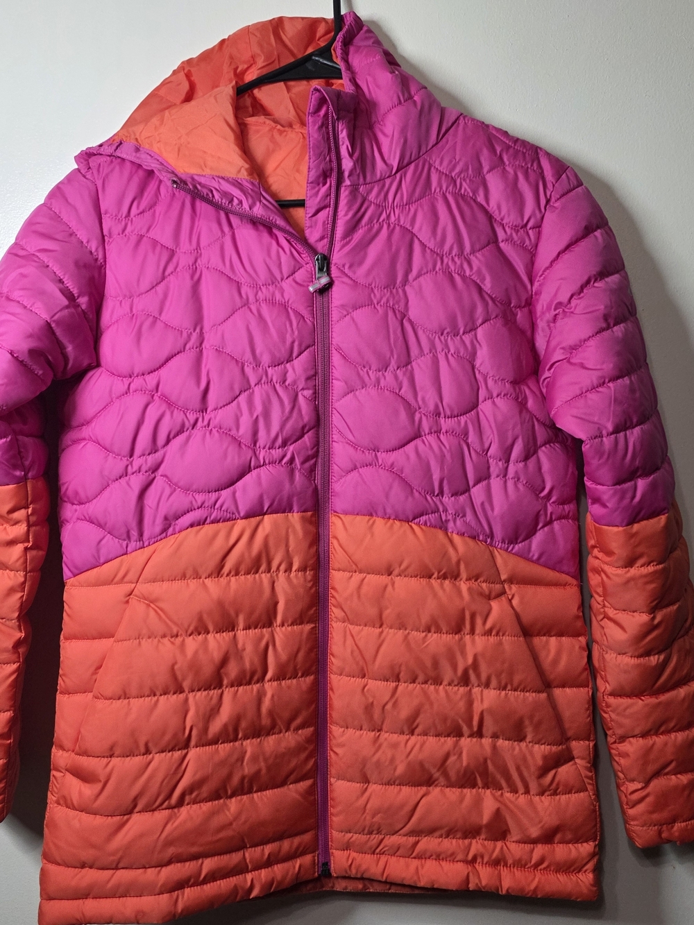 Columbia Two-Tone Pink & Orange Puffer Jacket